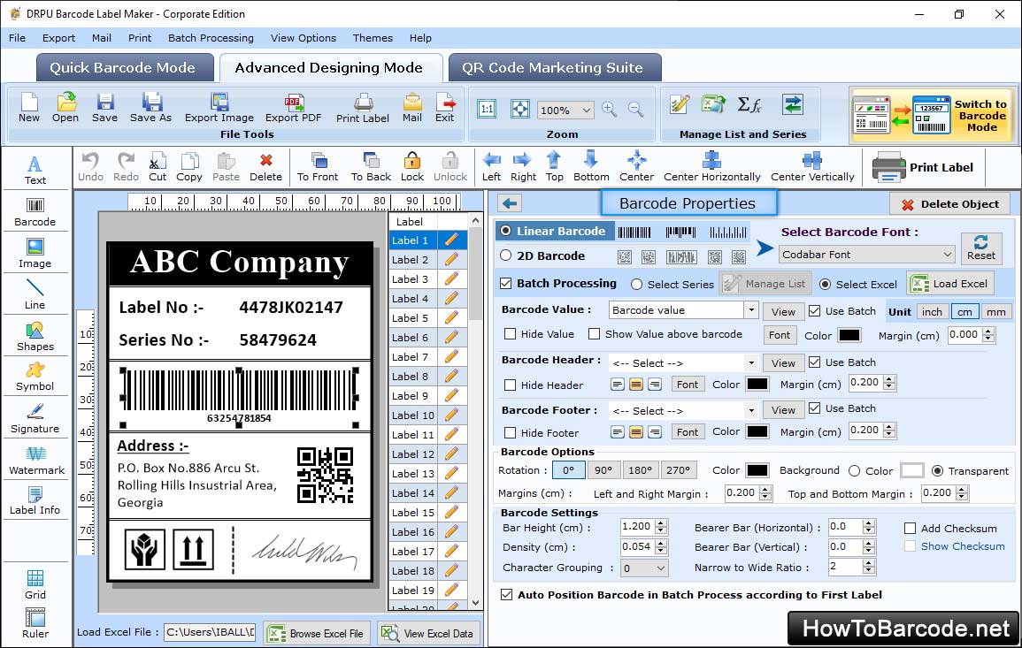 Select Barcode Technologies and Type