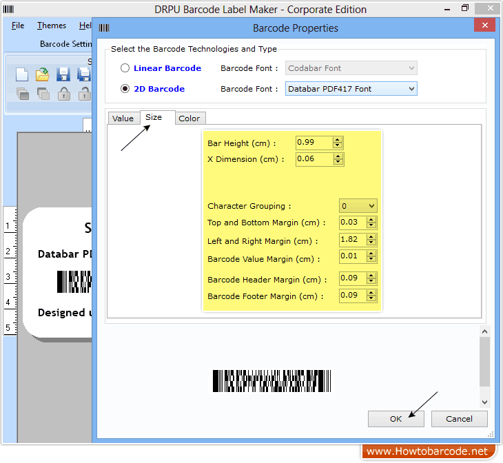 Generate Databar PDF417 2D Barcode font – HowToBarcode